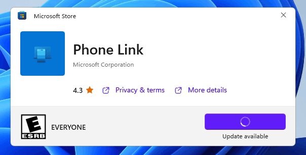 Update Phone Link App