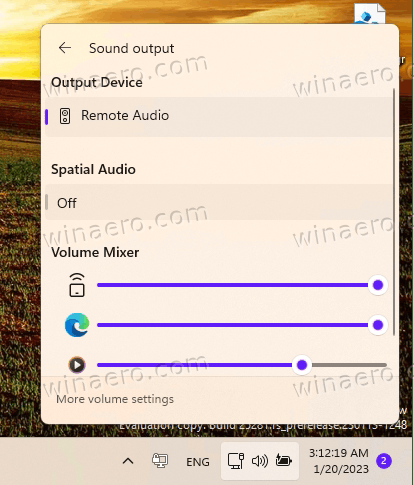 New Volume Mixer in Windows 11