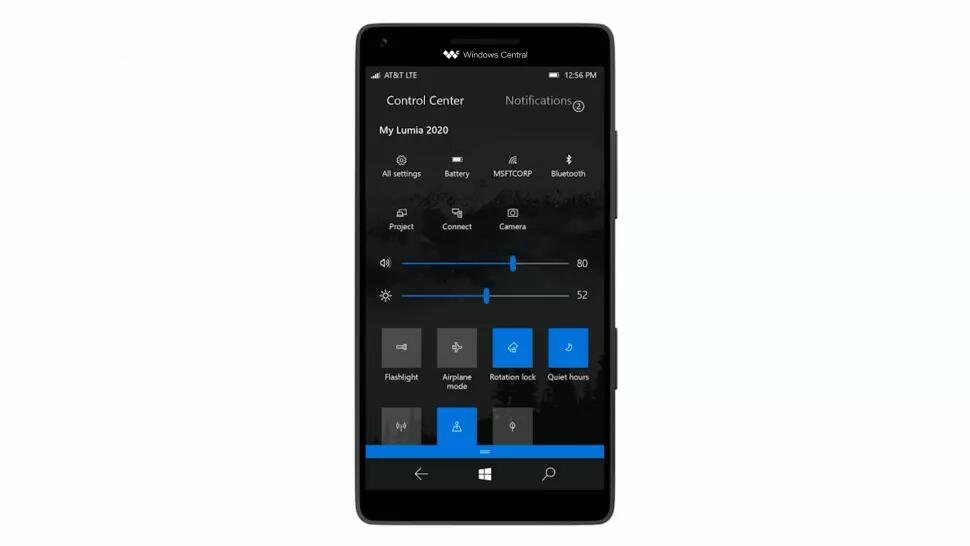 03 2 Control Center For Both Windows 10 Mobile And Andromeda OS