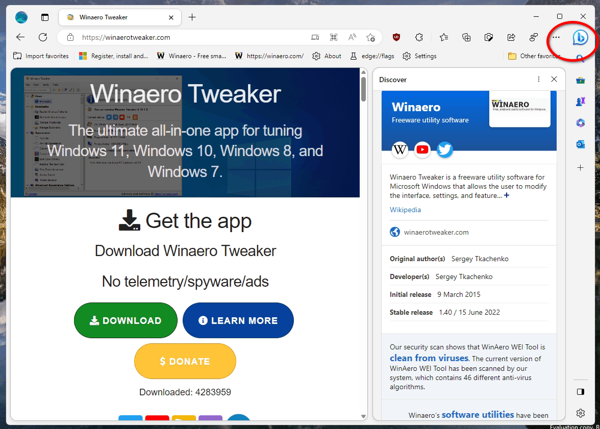 Disable Discover in Microsoft Edge