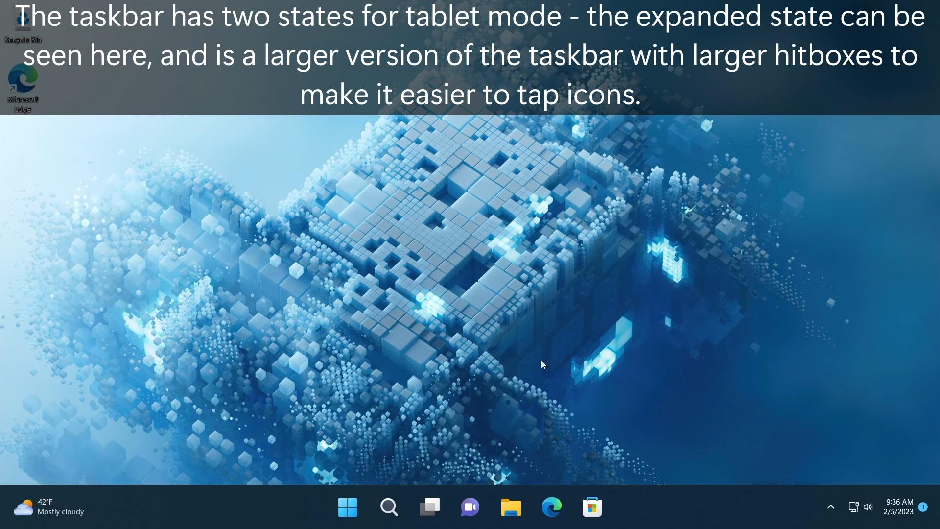 Tablet-optimized taskbar In Moment 2 Update for Windows 11