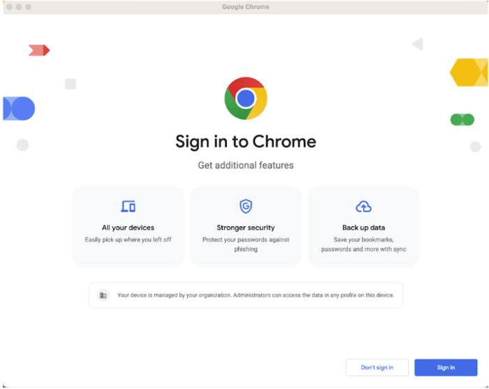 Chrome 112 Experimental Accout Linking Page