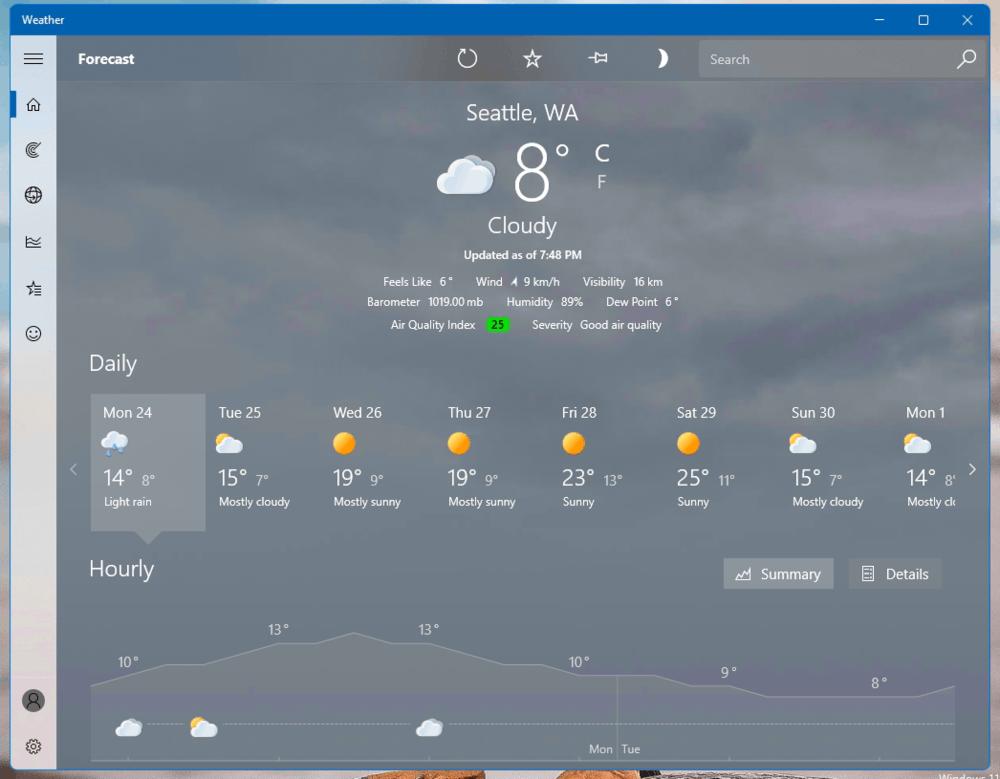 Upd MSN Weather for Windows 11 and 10 to get advanced