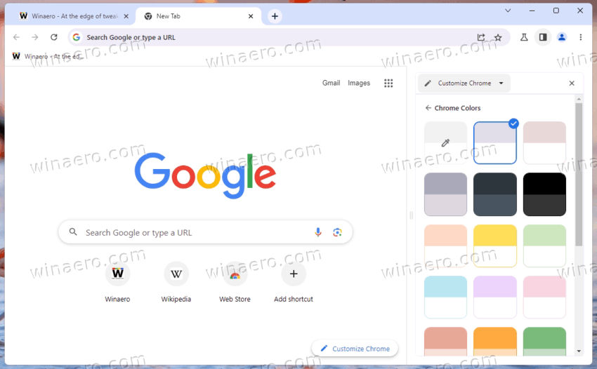 Chrome Colors Theme