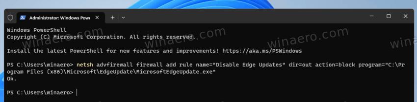 Disable Microsoft Edge Updates