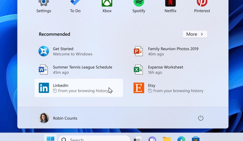 Start Menu Recommended