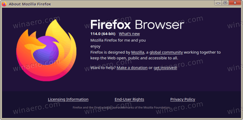 Firefox 114 About