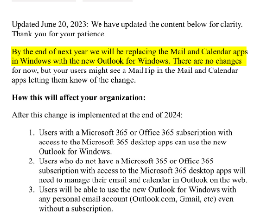 Outlook Will Replace Mail And Caledar On Windows 11