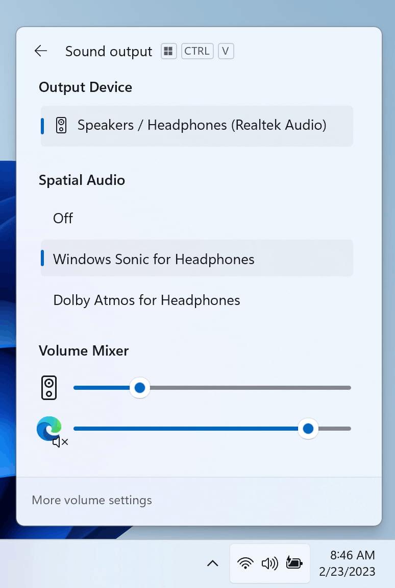 Windows 11 New Volume Mixer
