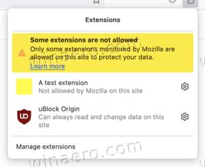 Firefox 115 Extension Warning