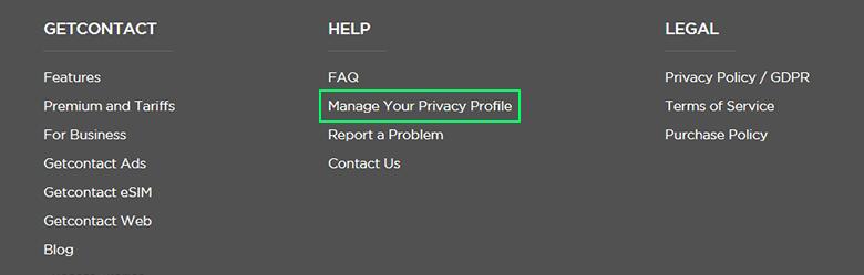 Manage Your Privacy Profile