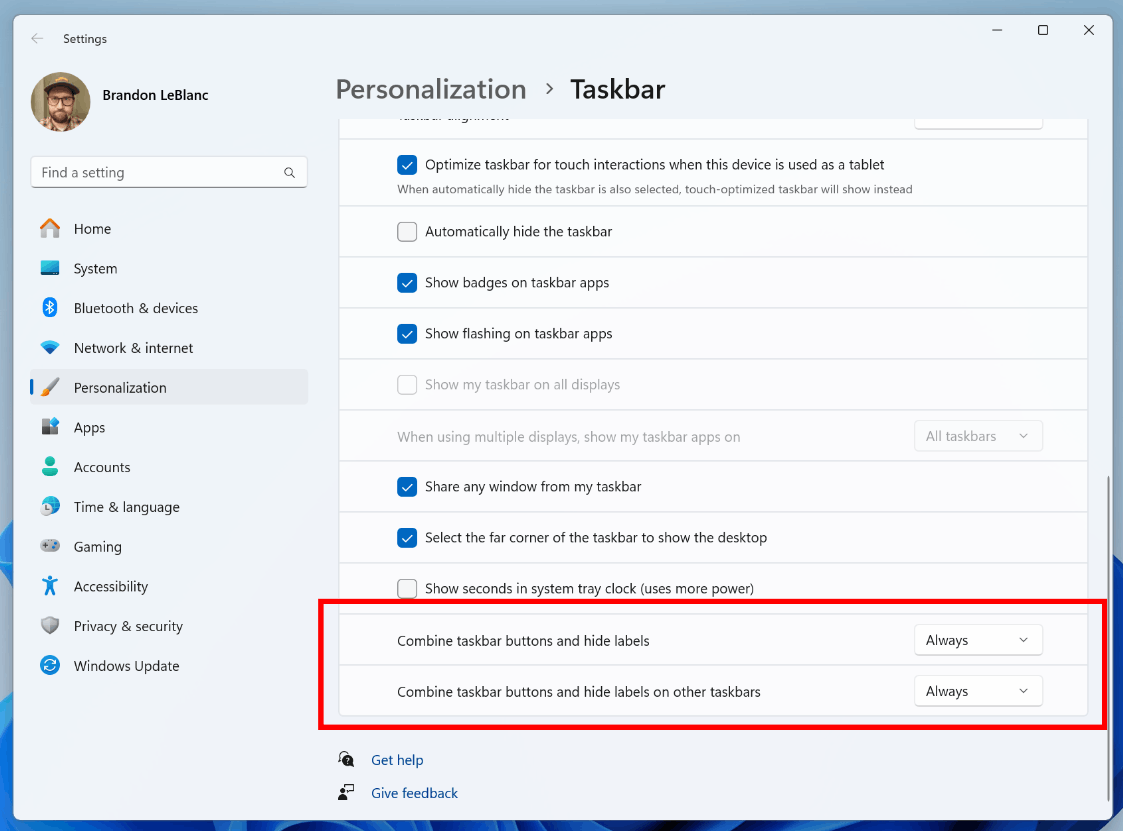 Windows 11 Taskbar Buttons And Labels