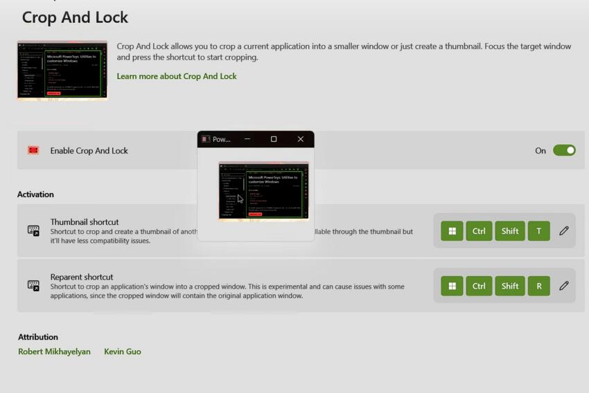 Lock And Crop PowerToys