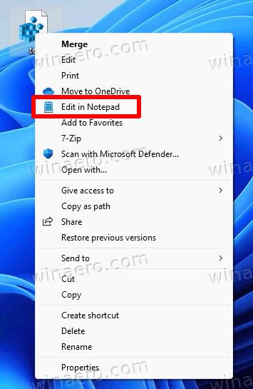 Windows 11 Edit In Notepad Item In The Classic Menu