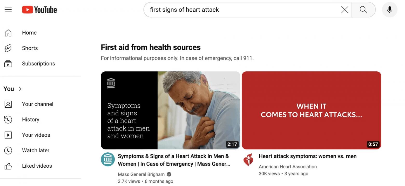 YouTube Verified Sources For First Aid Videos