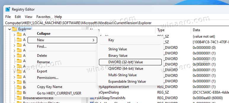 Create Hubmode Dword Value