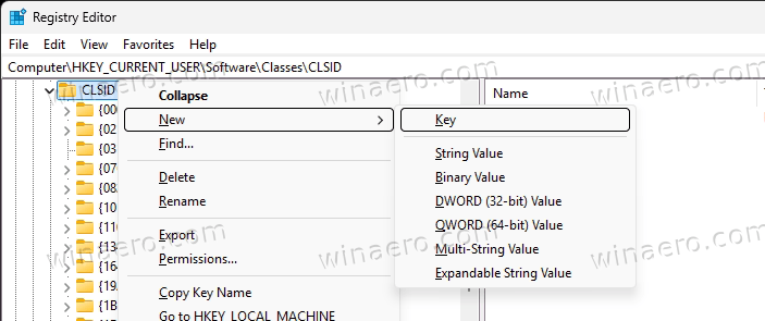 Create New Key Under Clsid