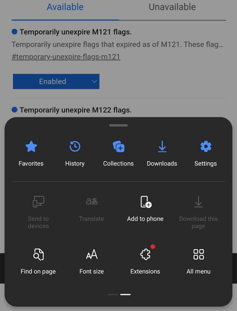 Edge Android Extension Support 165