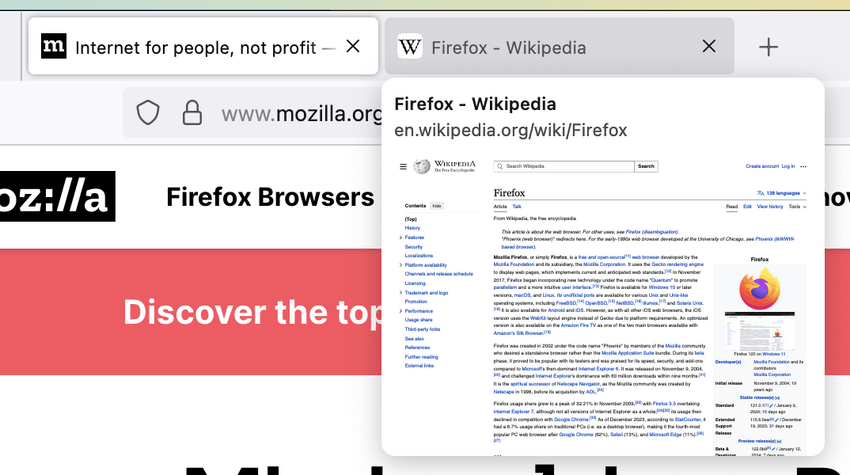 Firefox Tab Previews