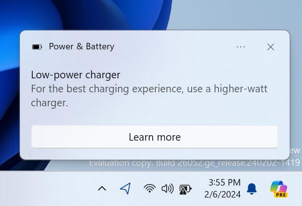Slow Charger Notif