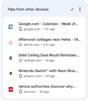 Chrome 123 Open Tabs From Other Devices