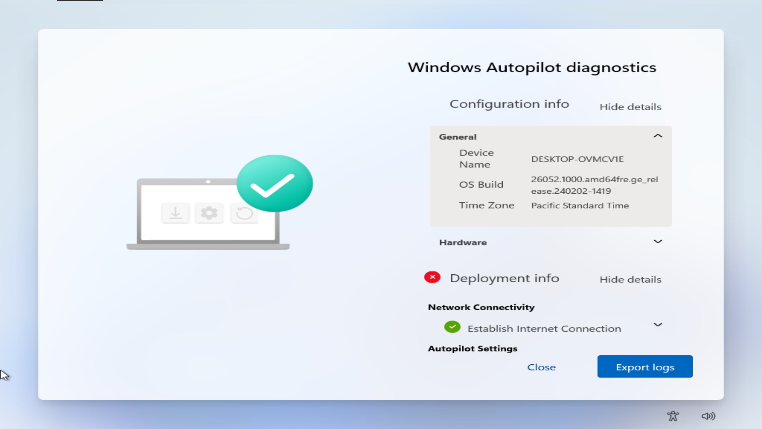 Windows 11 OOBE Hotkey Autopilot Diagnostics