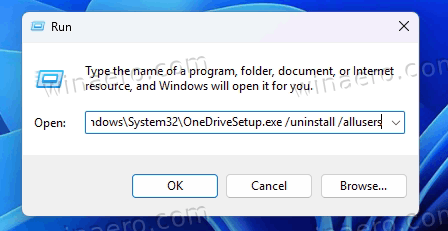 Uninstall OneDrive For All Users