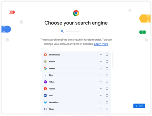 Chrome Search Engine Selection EEA