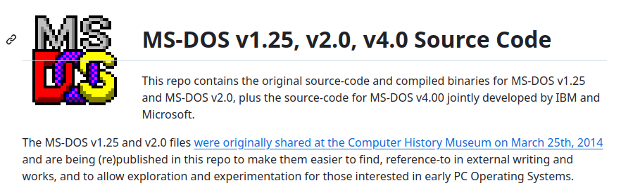 MS Dos 4 Open Sourced