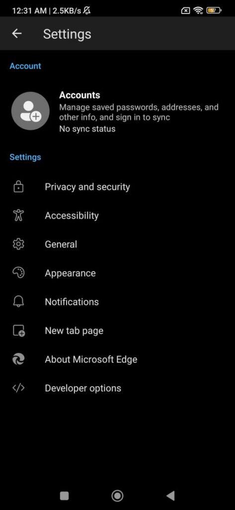 Enable Developer Options In Edge Canary Android 473x1024