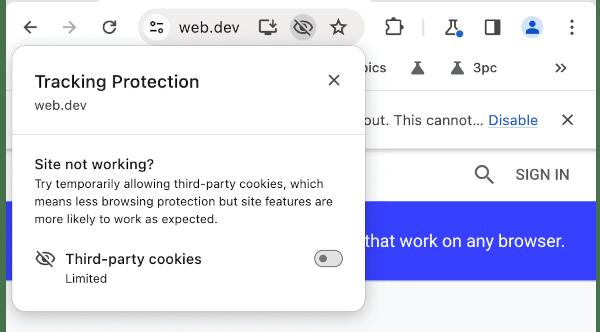 Chrome 125 Cookie Eye Indicator