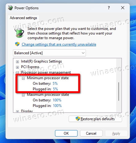 Disable CPU Throttling In Classic Power Options