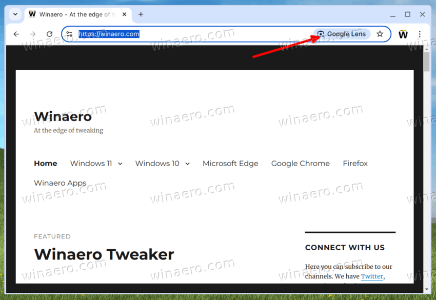 Lens Button In Google Chrome Address Bar