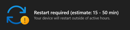 Windows 11 Downtime Estimate Notification