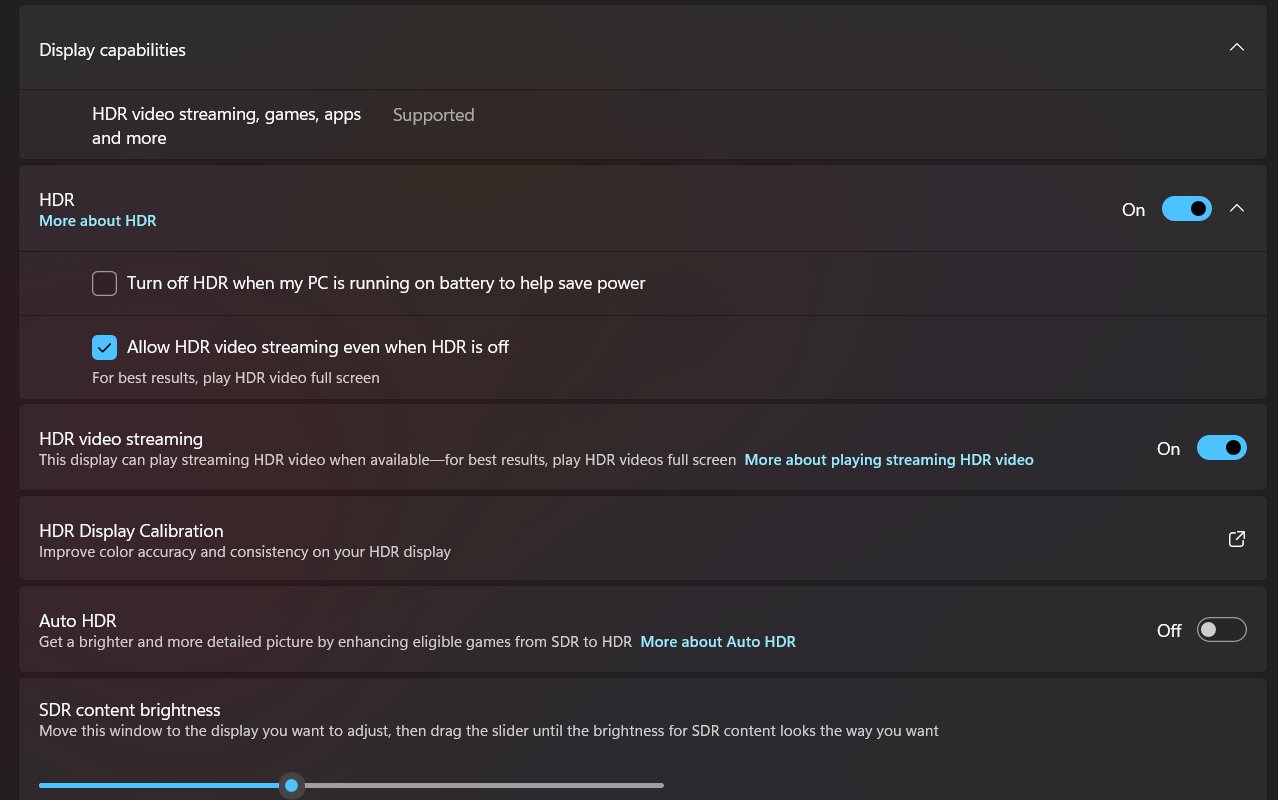 Windows 11 Stream HDR Without HDR Enabled For The System