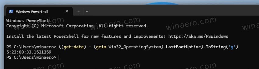 Windows Uptime In PowerShell