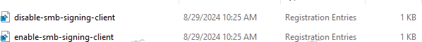 Reg Files To Disable SMB Signing Client