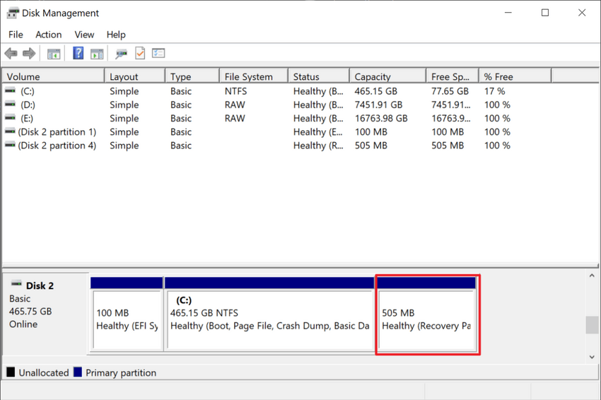 Windows Recovery Partition