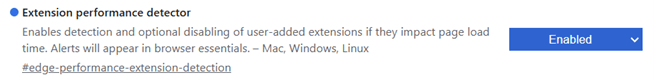 Edge Enable Extension Performance Detector