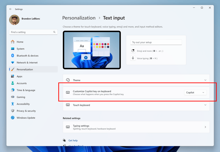 Windows 11 Change Copilot Key Action Settings