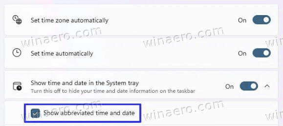 Show Abbreviated Time And Date