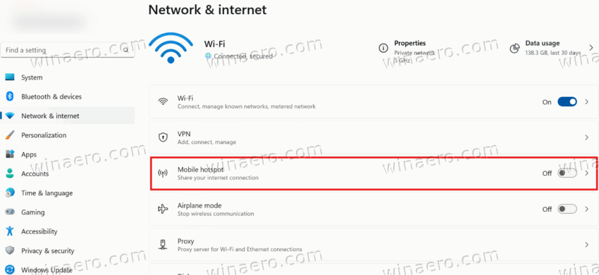 Windows 11 Settings Mobile Hotspot