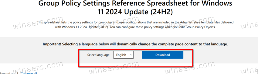 Windows 11 XLSX Administrative Templates