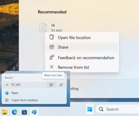 New Share Options In Windows 11