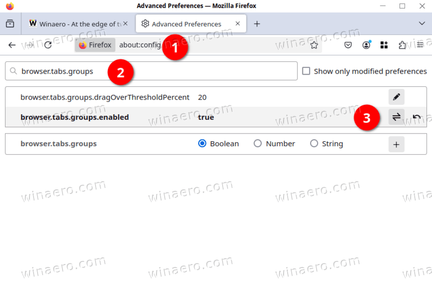 Firefox Enable Tab Groups