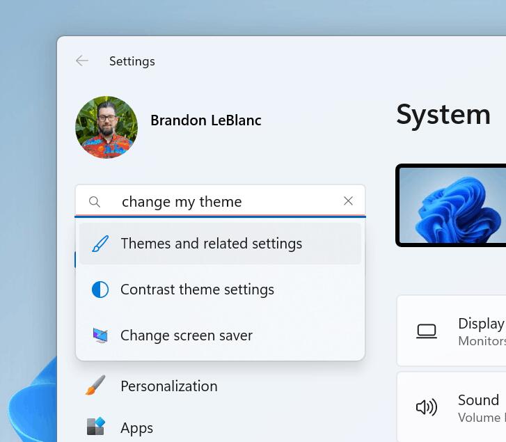 Windows 11 AI Search Change My Theme