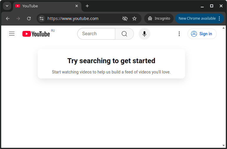 YouTube Website Screenshot