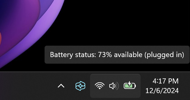 new battery icon for plugged in