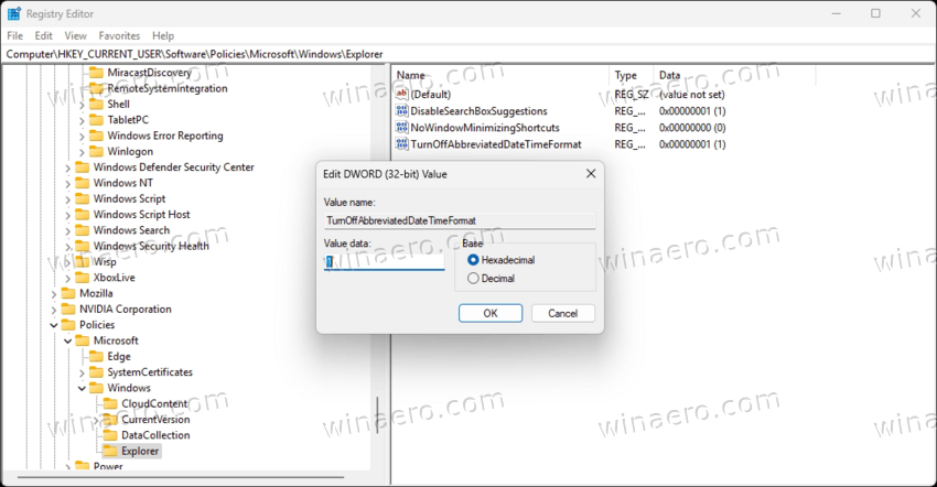 TurnOffAbbreviatedDateTimeFormat