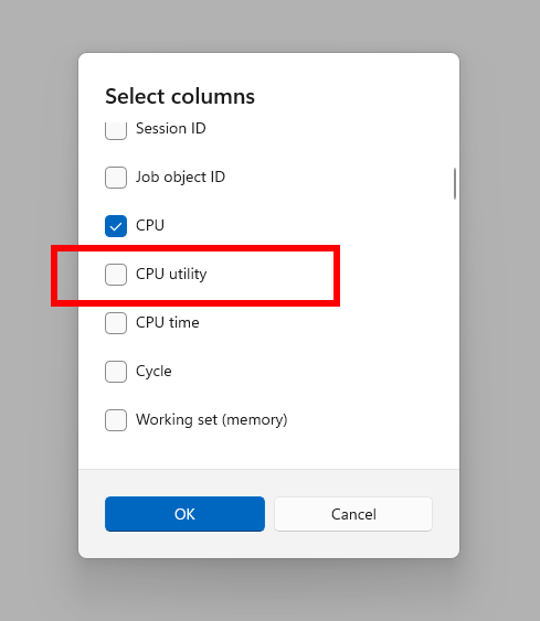 Task manager Cpu Utility